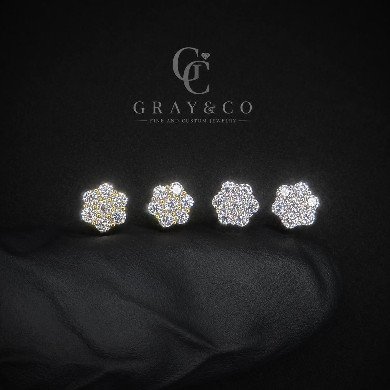 Gray&Co 1ct Honeycomb Earrings