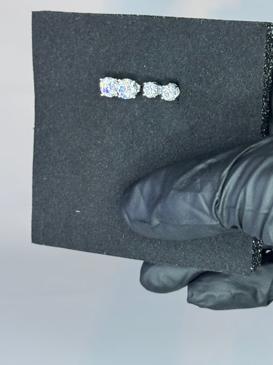 Gray&Co Moissanite Stud Earring Bundle – 1ct & 0.5ct Pairs – VVS1 D Color – 925 Sterling Silver