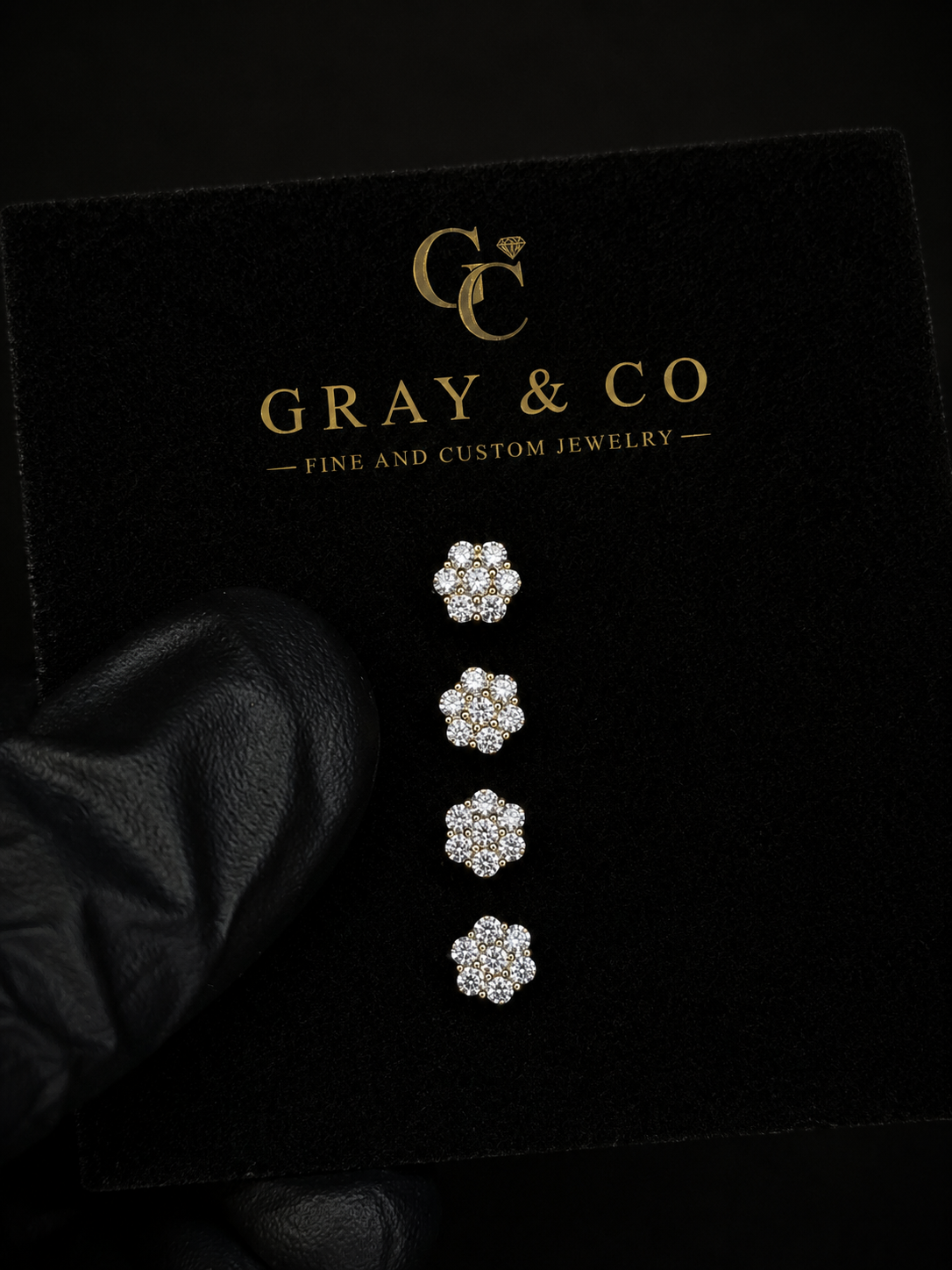 Gray&Co 1ct Honeycomb Earrings