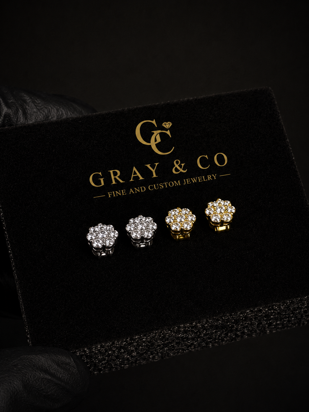 Gray&Co 1ct Honeycomb Earrings