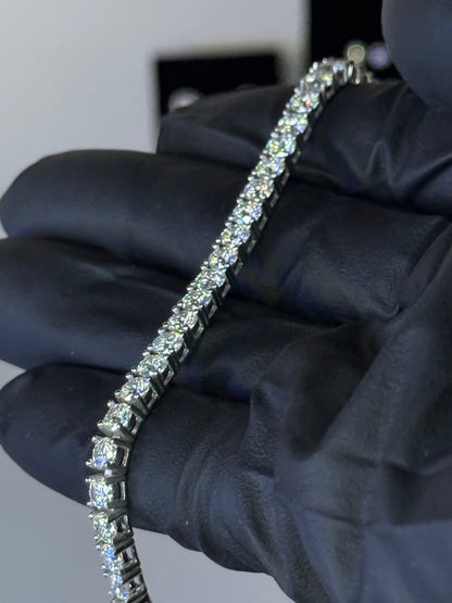 Gray&Co 4mm Moissanite Tennis Bracelet – VVS1 D Color – 925 Sterling Silver
