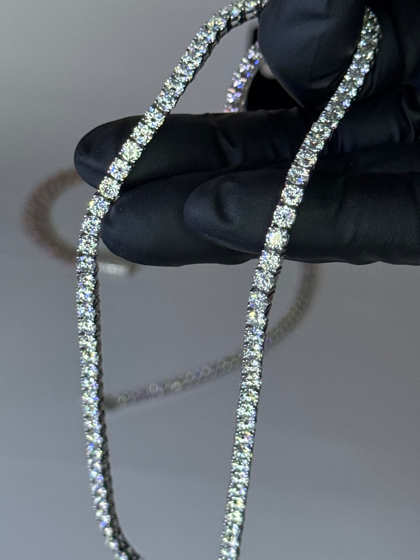 4mm Moissanite Tennis Chain – 925 Sterling Silver – VVS D Color – 18", 20", 22", 24" – Gold Plated