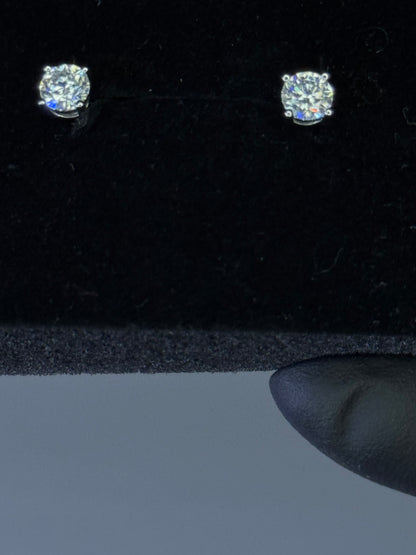 Gray & Co 0.5ct Moissanite Stud Earrings – 3mm – VVS1 D Color – 925 Sterling Silver