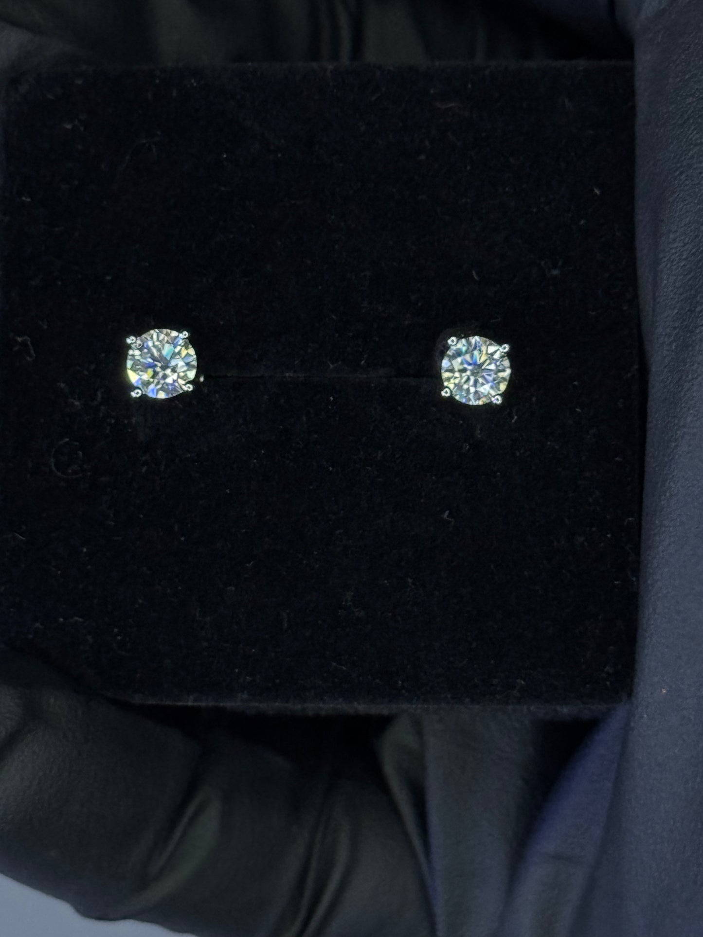 Gray & Co 0.5ct Moissanite Stud Earrings – 3mm – VVS1 D Color – 925 Sterling Silver