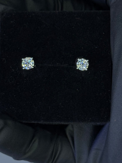 Gray & Co 0.5ct Moissanite Stud Earrings – 3mm – VVS1 D Color – 925 Sterling Silver