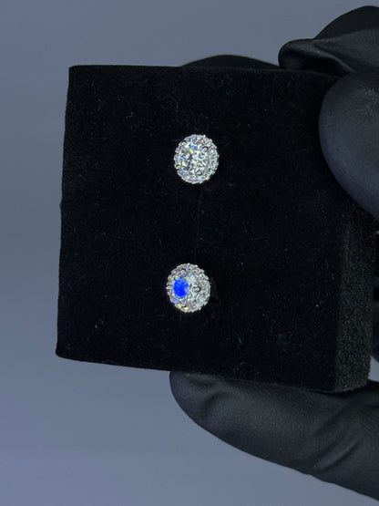 Gray&Co 2ct Pave Moissanite Stud Earrings – VVS1 D Color – GRA Certified – 925 Sterling Silver
