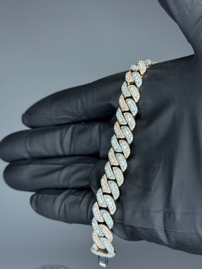 Gray&Co 10mm 3D Moissanite Cuban Link Bracelet – VVS1 D Color – 925 Sterling Silver