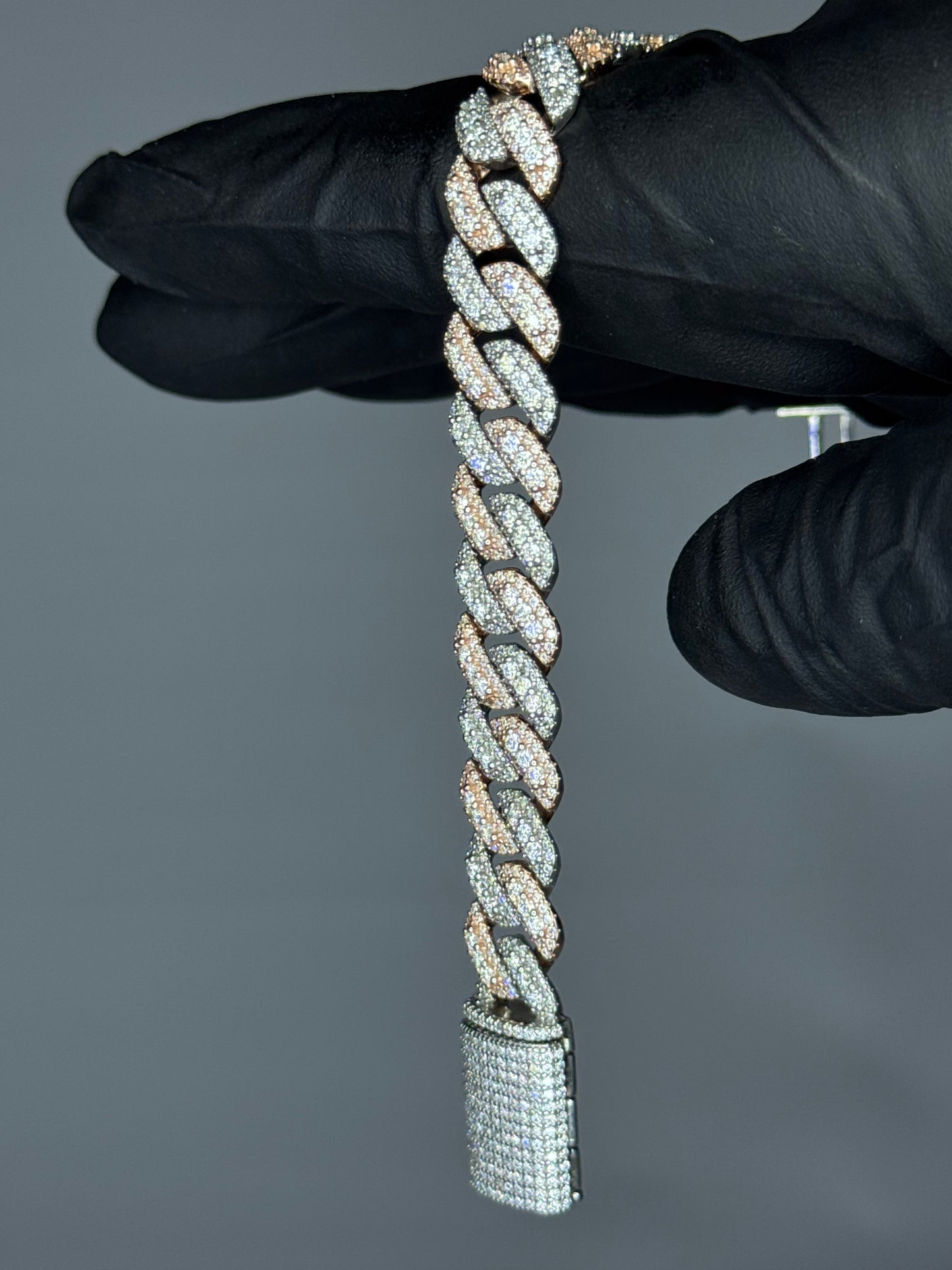 Gray&Co 10mm 3D Moissanite Cuban Link Bracelet – VVS1 D Color – 925 Sterling Silver