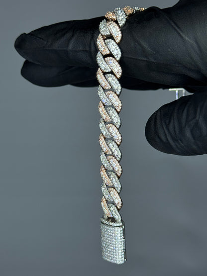 Gray&Co 10mm 3D Moissanite Cuban Link Bracelet – VVS1 D Color – 925 Sterling Silver