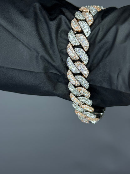 Gray&Co 10mm 3D Moissanite Cuban Link Bracelet – VVS1 D Color – 925 Sterling Silver