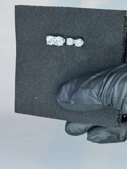 Gray&Co Moissanite Stud Earring Bundle – 1ct & 0.5ct Pairs – VVS1 D Color – 925 Sterling Silver