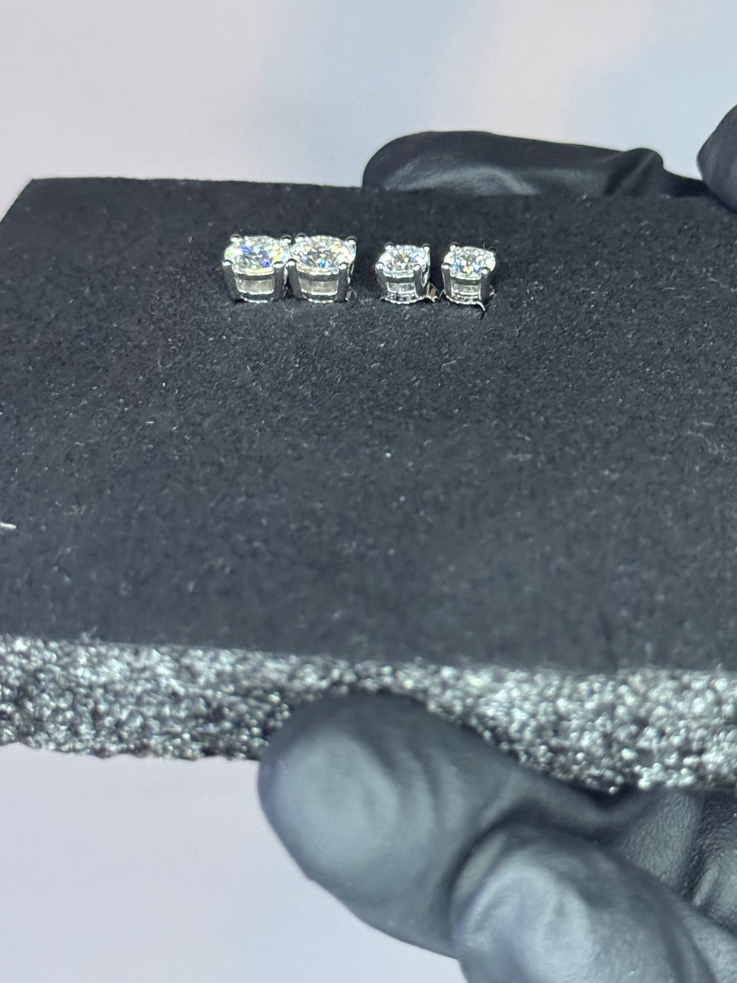 Gray&Co Moissanite Stud Earring Bundle – 1ct & 0.5ct Pairs – VVS1 D Color – 925 Sterling Silver