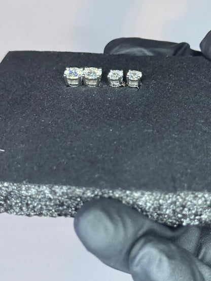 Gray&Co Moissanite Stud Earring Bundle – 1ct & 0.5ct Pairs – VVS1 D Color – 925 Sterling Silver