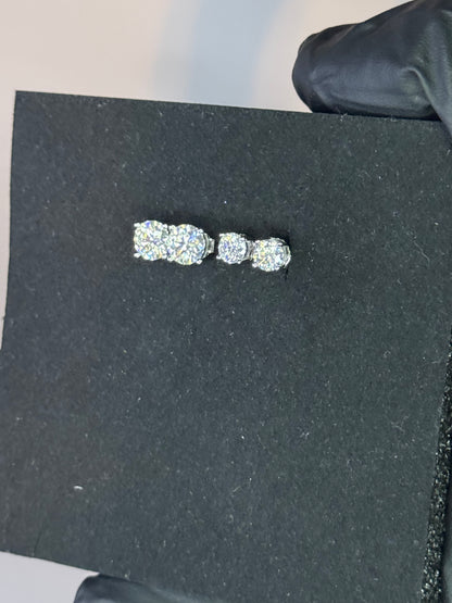 Gray&Co Moissanite Stud Earring Bundle – 1ct & 0.5ct Pairs – VVS1 D Color – 925 Sterling Silver